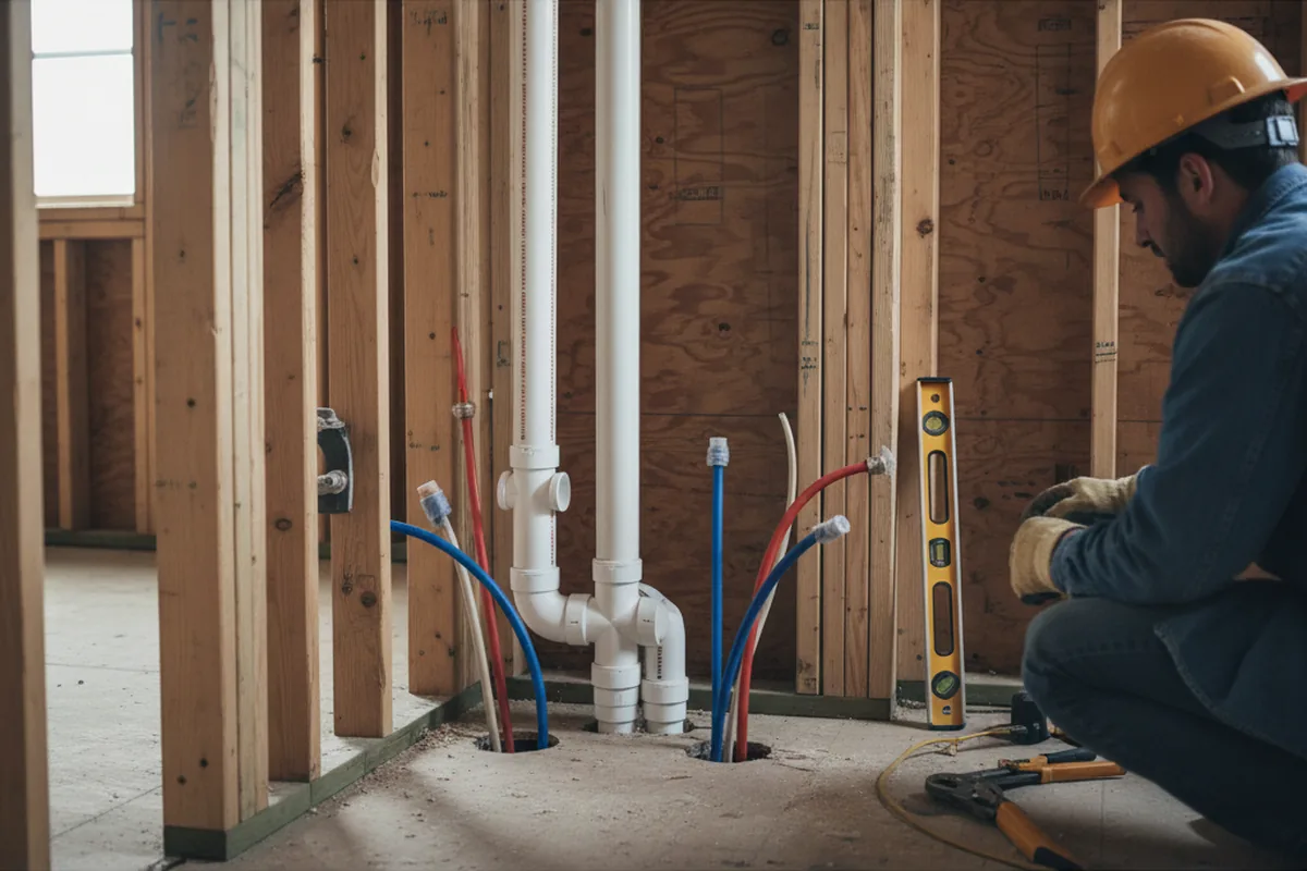Drain and supply rough-in during Toilet Repair and Installation in Epping